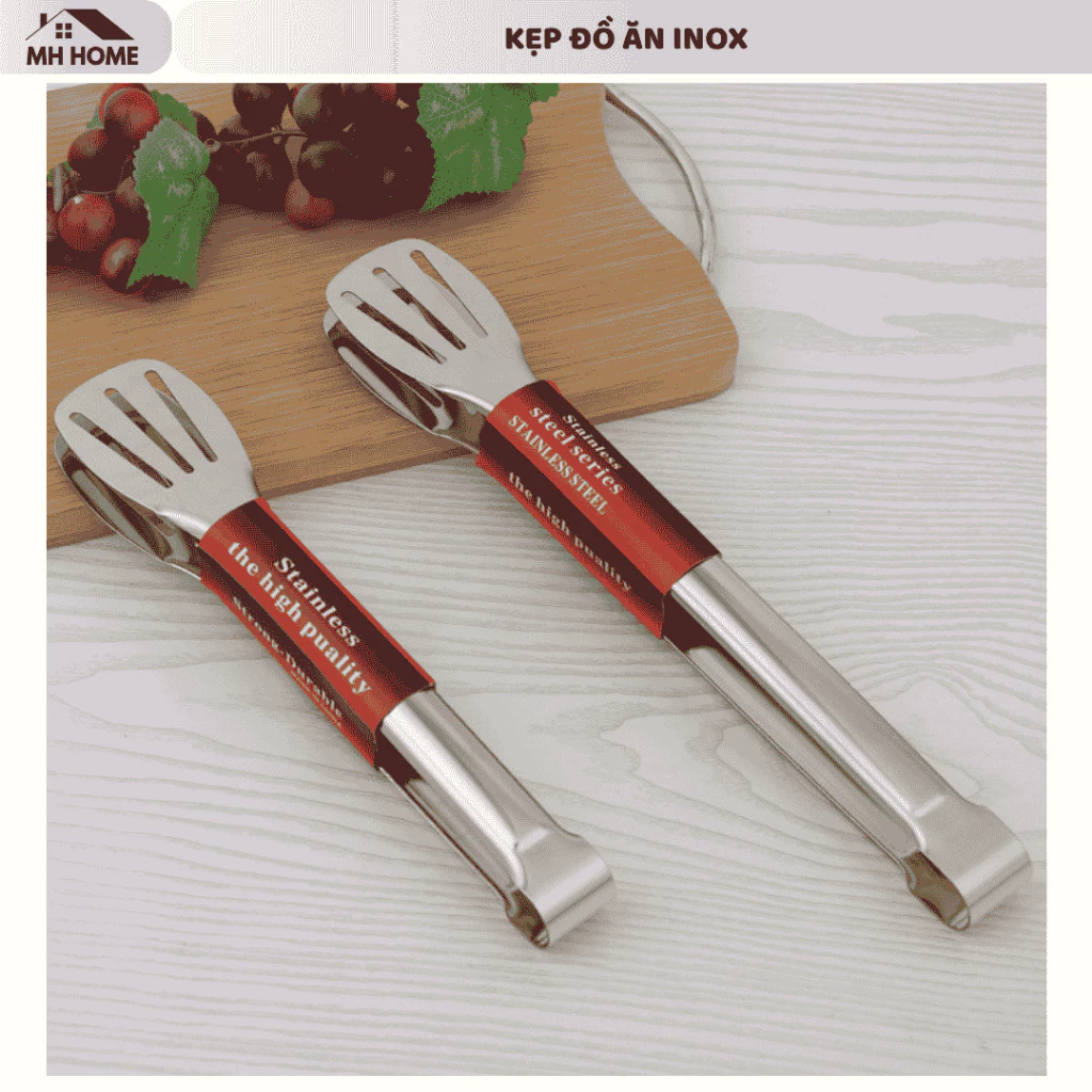 [Loại To Dài]Kẹp Gắp Thức Ăn Inox Cao Cấp Dài 28.5cm Kẹp Gắp Đồ Nướng BBQ Gắp Thịt Tiện Lợi Chống Nóng