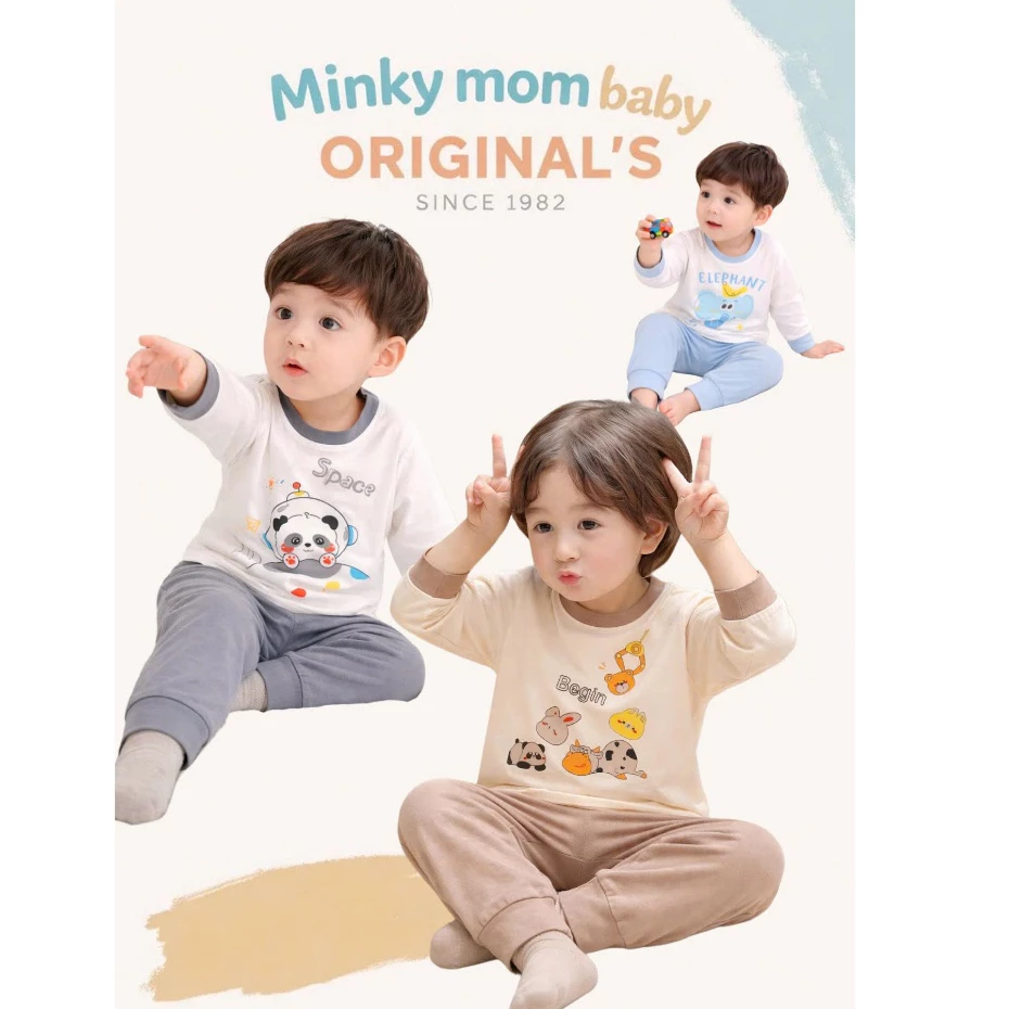 Bộ Dài Thun Lạnh Minkymom In Hình Thú Kute Cho Bé TD-IN133