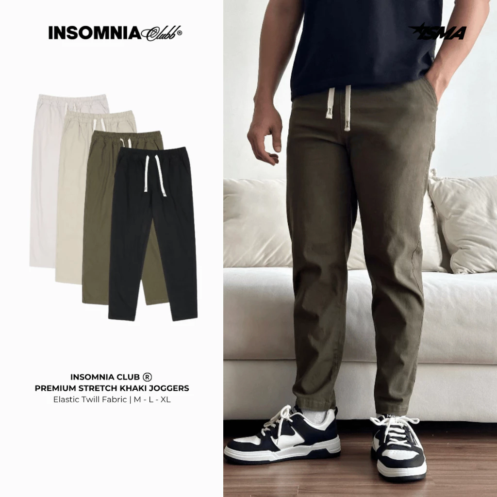 Quần Jogger Basic INSOMNIA Vải Kaki Cao Cấp Co Giãn - PS007