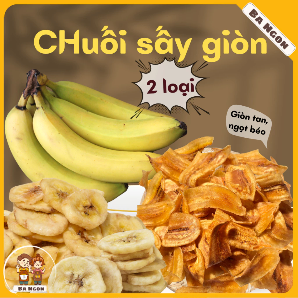 Chuối sấy giòn loại 1 - Không đường - ảnh shop tự chụp