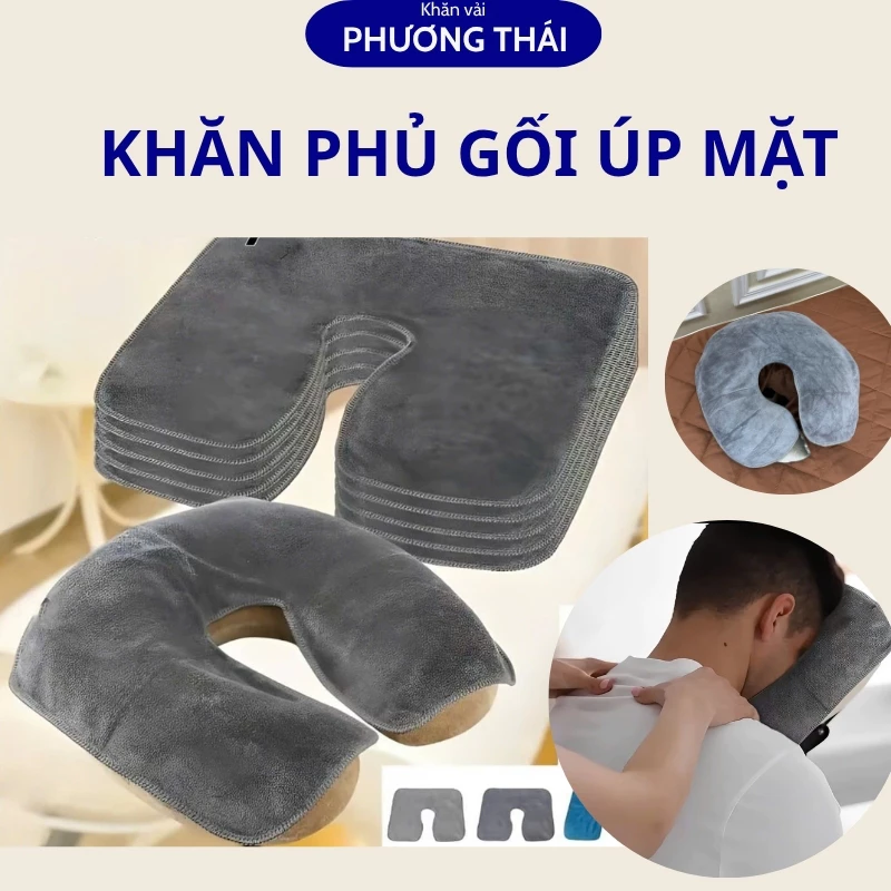 Khăn phủ gối úp mặt massage, chống bẩn cho gối, mềm mịn, thấm hút tốt