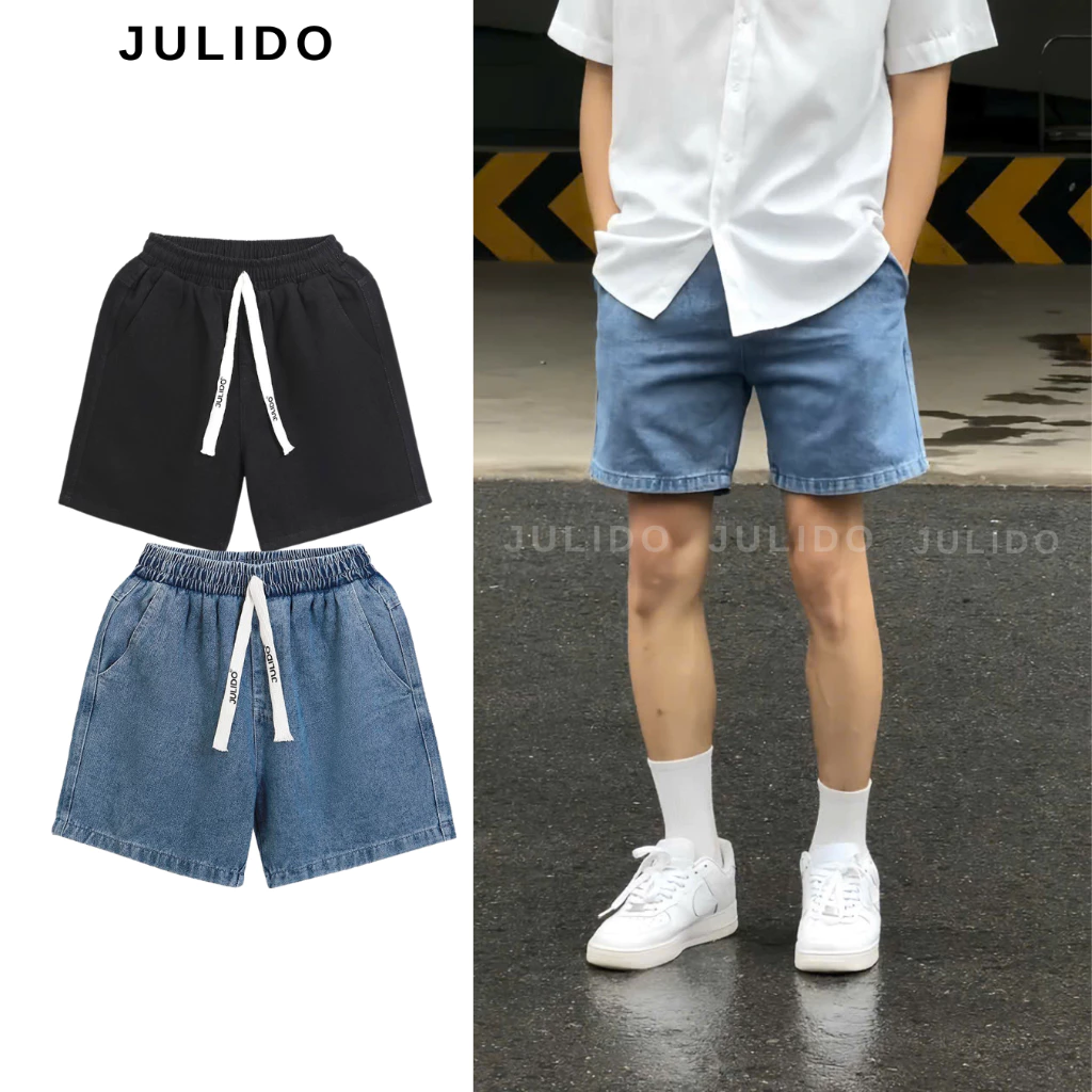 Quần short jean nam nữ JULIDO, chất liệu vải jean co dãn thoải mãi