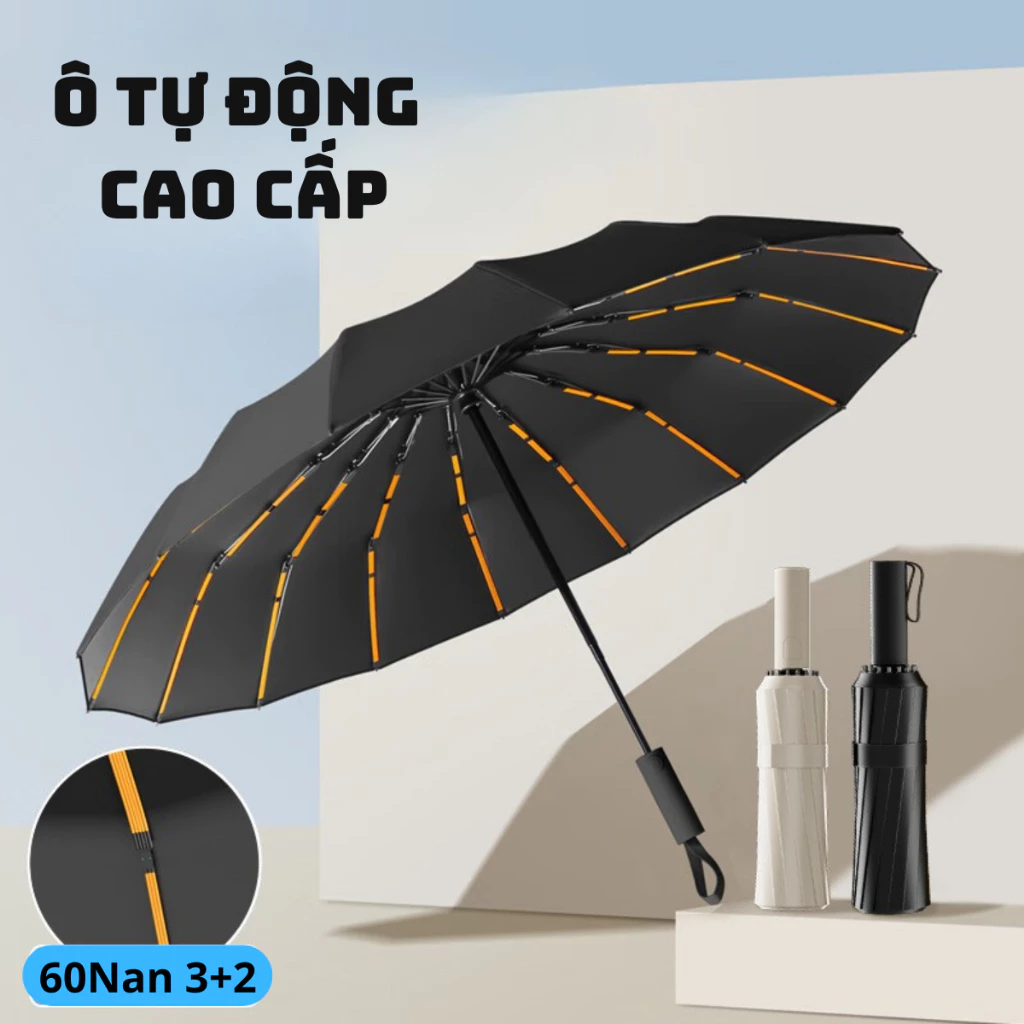 Ô Che Mưa Che Nắng 2 Lớp Gấp Gọn Tự Động, Dù Che Nắng Cầm Tay Chống Tia UV Không Thấm Nước