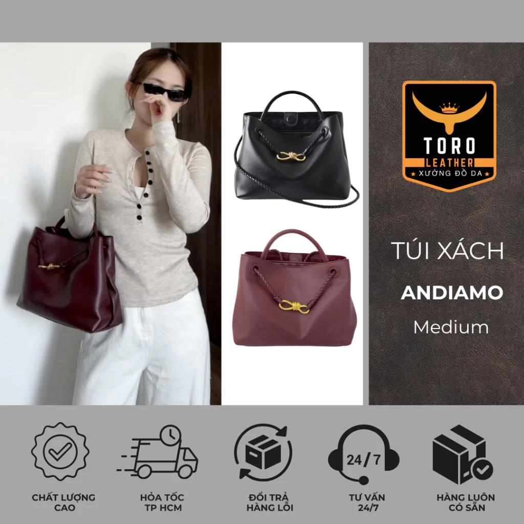 Túi Andiamo Medium phiên bản mới (Hàng có sẵn HCM) - Túi xách da bò hot trend