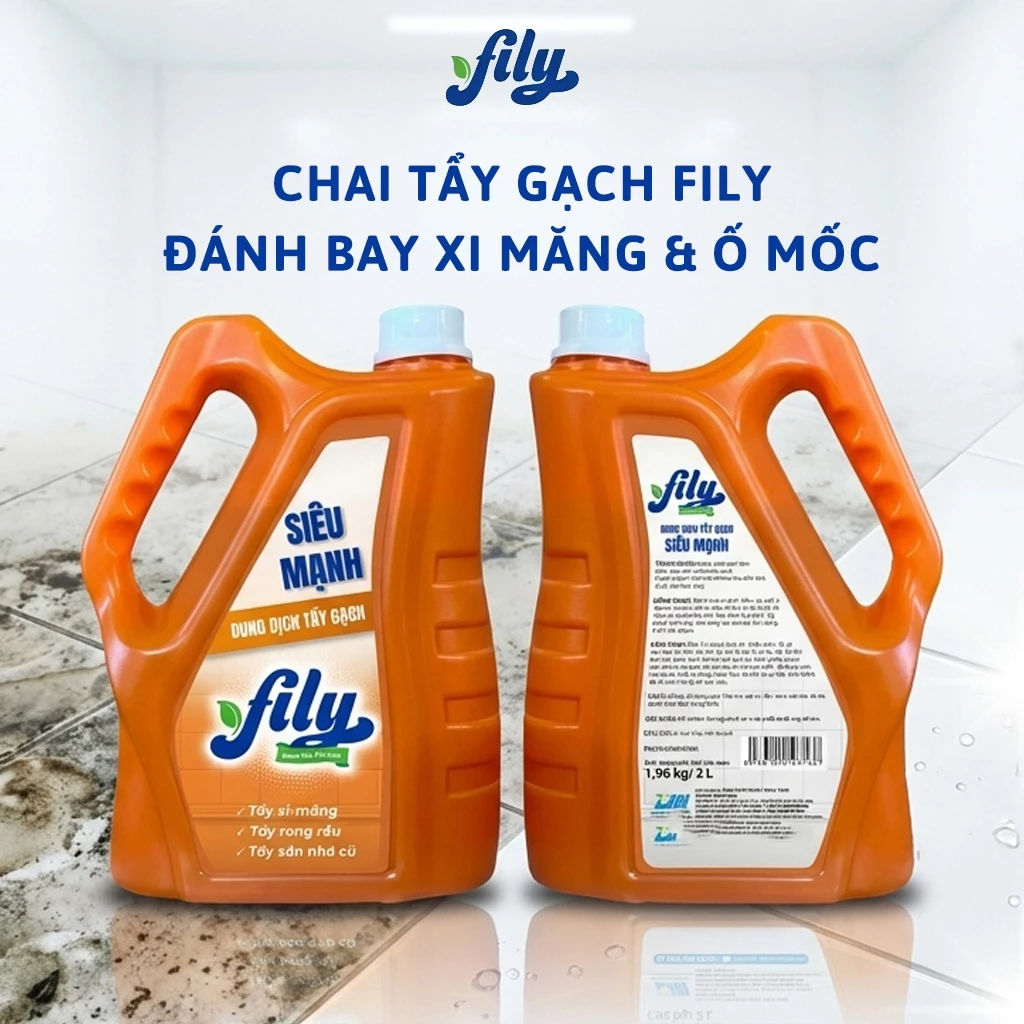 Chất Tẩy Trắng Gạch Rong Rêu Tẩy Xi Măng 2000ml Fily Tẩy Đa Năng Sàn Nhà Cặn Canxi Vết Ố Vàng