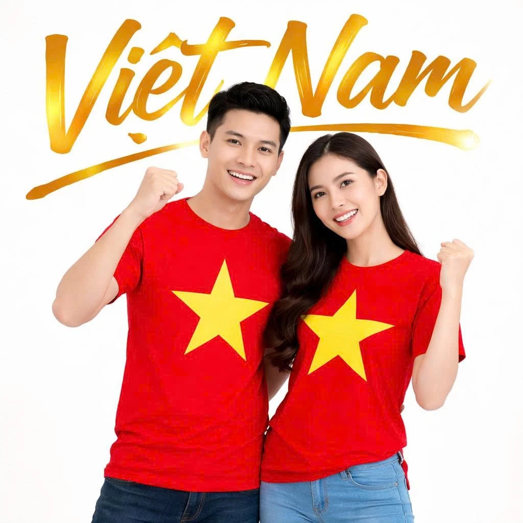 Áo Phông Việt Nam Cờ Đỏ Sao Vàng In To ANDROMEDA Đủ Size Nam Nữ Vải Dày Mịn Ngắn Tay Cổ Tròn