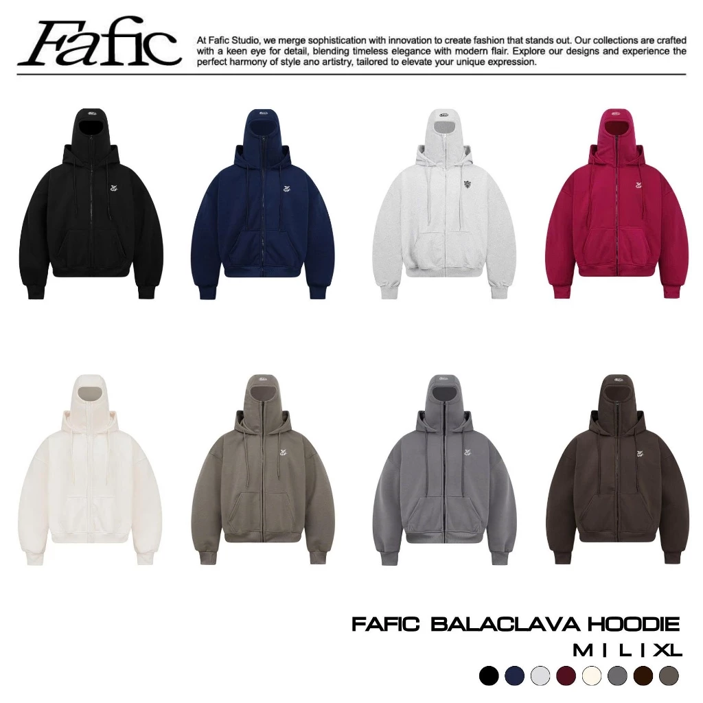 Áo Khoác chống nắng Zip HOODIE BLACLAVA  FAFIC Thêu Logo Hoodie NINJA Nỉ BÔNG 380gms Dáng Boxy Nam Nữ Unisex