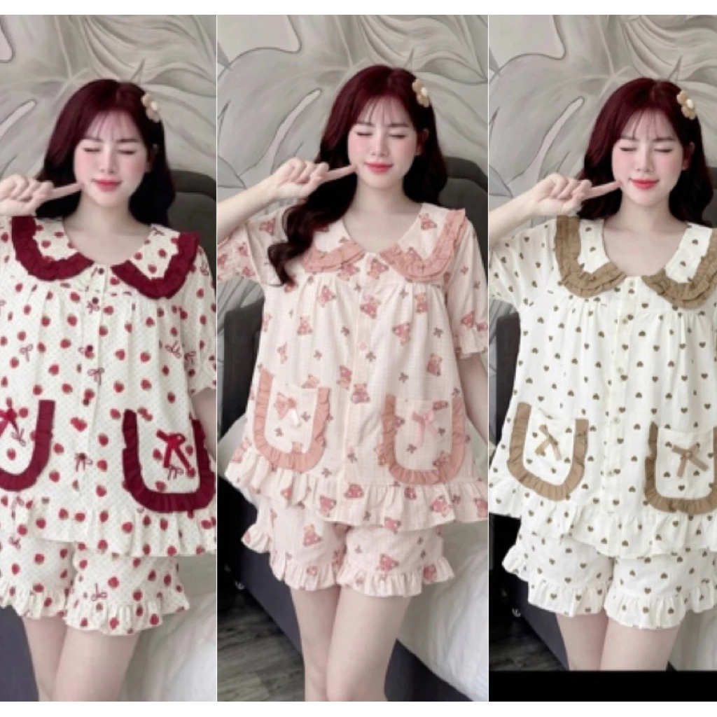 Set Bộ Nữ , Set Bộ Pijama Đũi Đùi Hoạ Tiết Xinh B95 đang được đối chiếu cho người mua tại Việt Nam