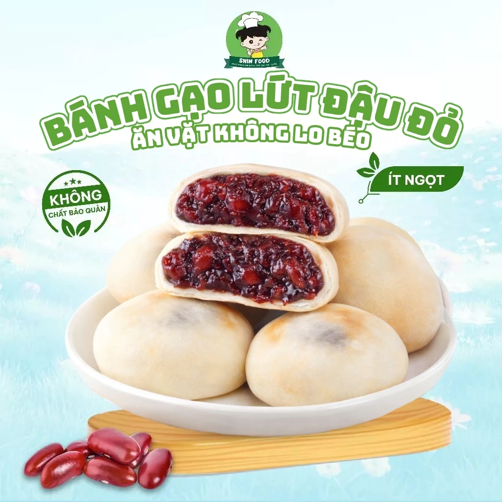 [SHINFOOD] Bánh Gạo Lứt Đậu Đỏ Ăn Kiêng Ít Calo Shin Food Mềm Dẻo Thơm Ngon Healthy Tốt Cho Sức Khỏe