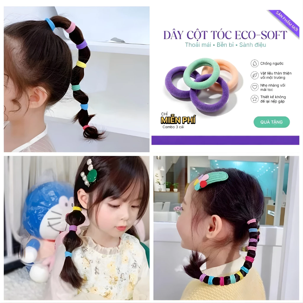 Qùa Tặng Chun Buộc Tóc-Đủ Màu Cho Bé Siêu Co Dãn