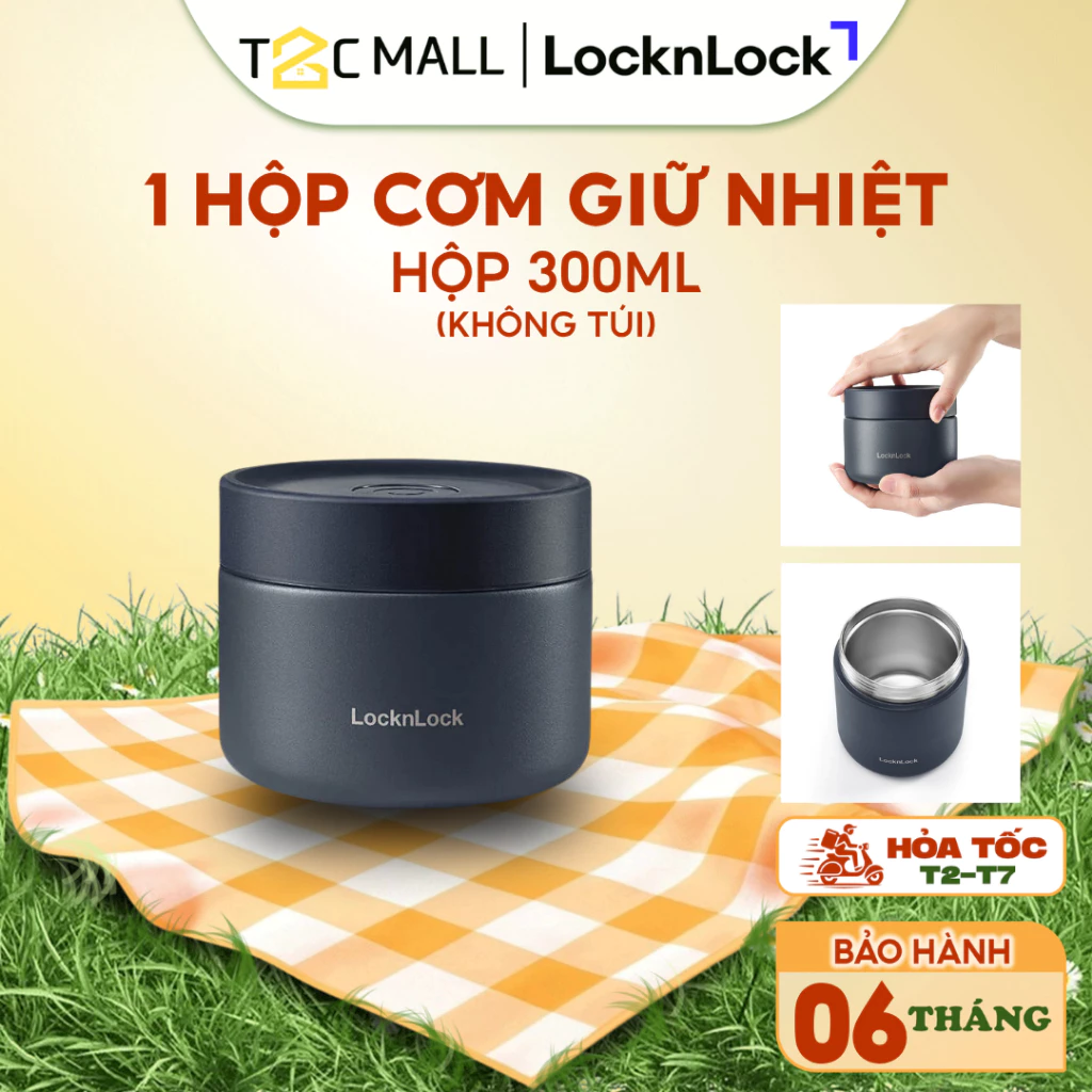 Hộp Cơm Giữ Nhiệt LocknLock 300ml Pump Vacuum Lunch Box - LHC8052NVY - T2CMALL
