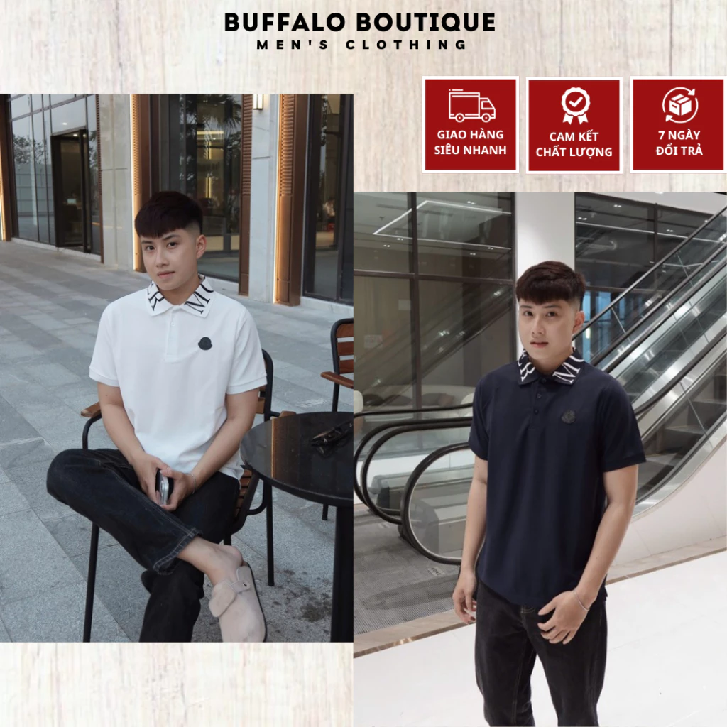 Áo Polo Nam Chất Cotton Gai Cá Sấu Cao Cấp - Áo Polo Nam Nữ Cổ Bẻ Họa Tiết Chữ Cổ Áo Siêu Đẹp