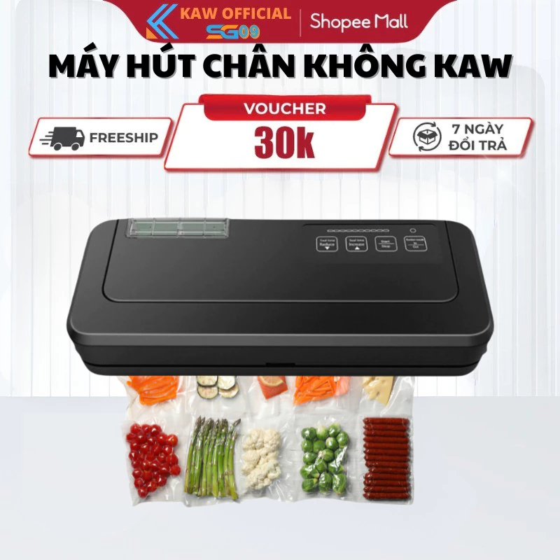 Máy Hút Chân Không KAW Cao Cấp Lực Hút Khỏe, Hút Tự Động Các Loại Túi, Khô Và Ướt, BH 24 Tháng