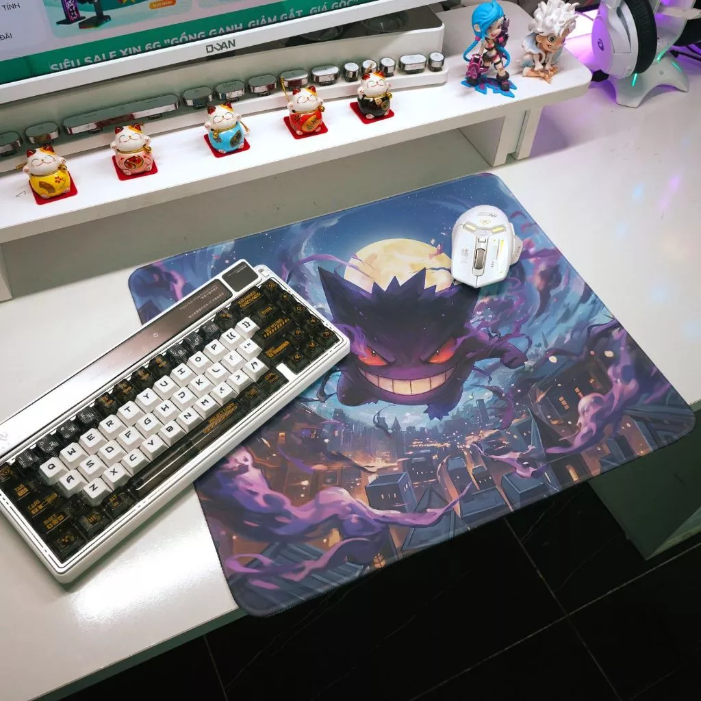 Lót Chuột FPS Gaming GENGAR 2026 Size 45x40cm / 35x30cm / 26x21cm Chống Trượt, Bền Đẹp