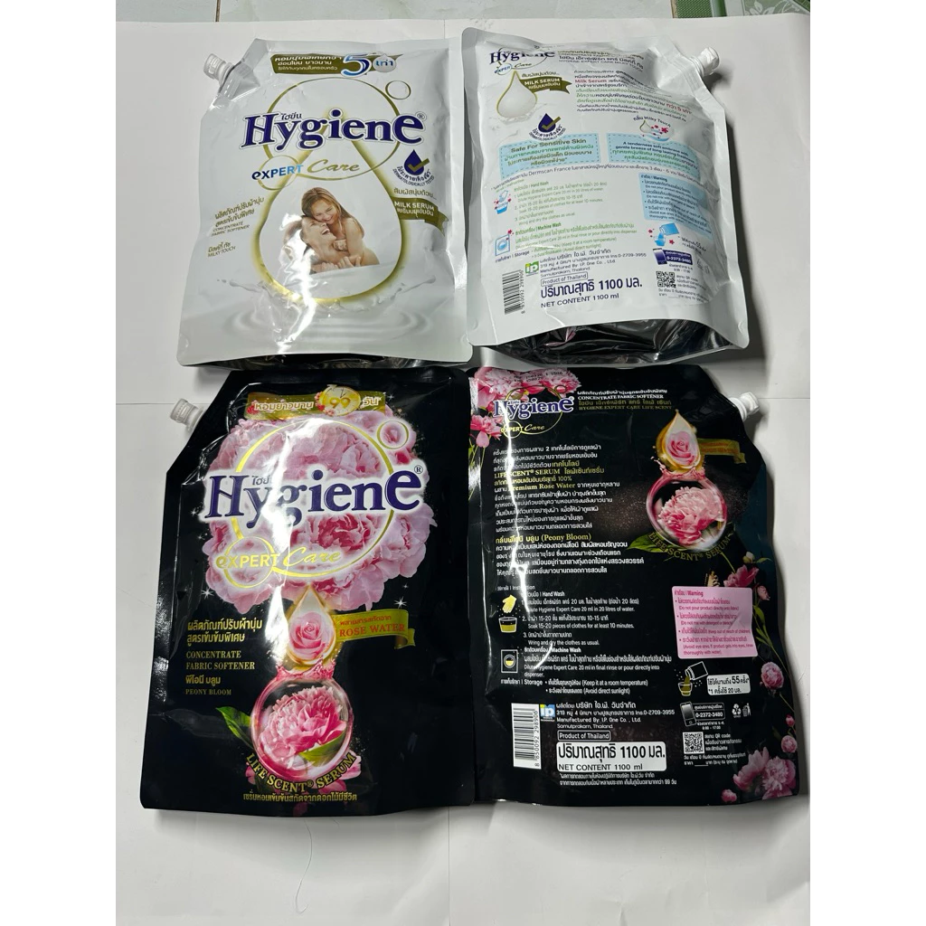 Combo 4 Túi Nước Xả Vải Hygiene Thái Lan 1100ml Chiết Xuất Hương Hoa Life Scent Hỗ Trợ Mềm Vải