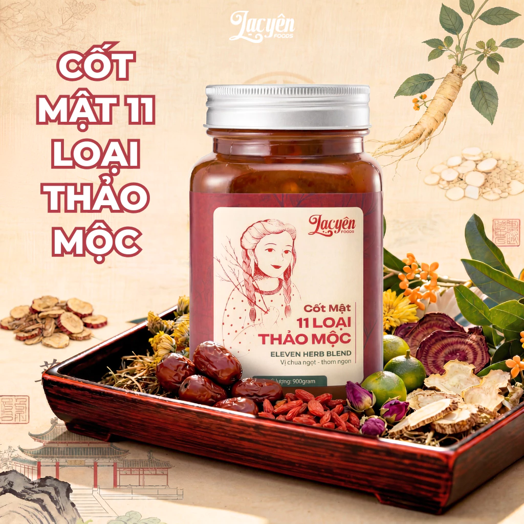 Cốt Mật 11 Loại Thảo Mộc Lạc Yên Foods  Thảo Mộc Sánh Đặc Ngọt Thanh Tự Thiên Chuẩn ISO 22000