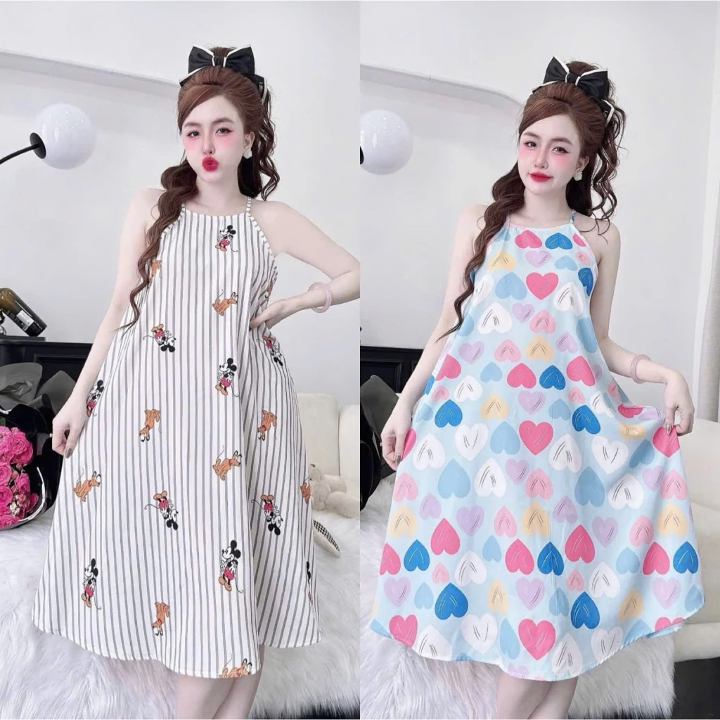 [HỎA TỐC] BL2 - Váy Yếm Dây Dài Mặc Nhà, Chất Liệu Lụa Mango 100D Mềm, Họa Tiết Dễ Thương, Mát Mẻ Thoải Mái Mùa Hè Balii