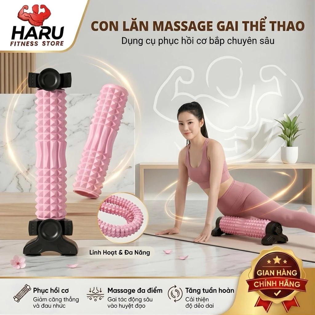 Con Lăn Massage Có Mút Hút Tường - Thiết Bị Giải Cơ Đa Năng, Đỡ Mỏi Lưng HR86