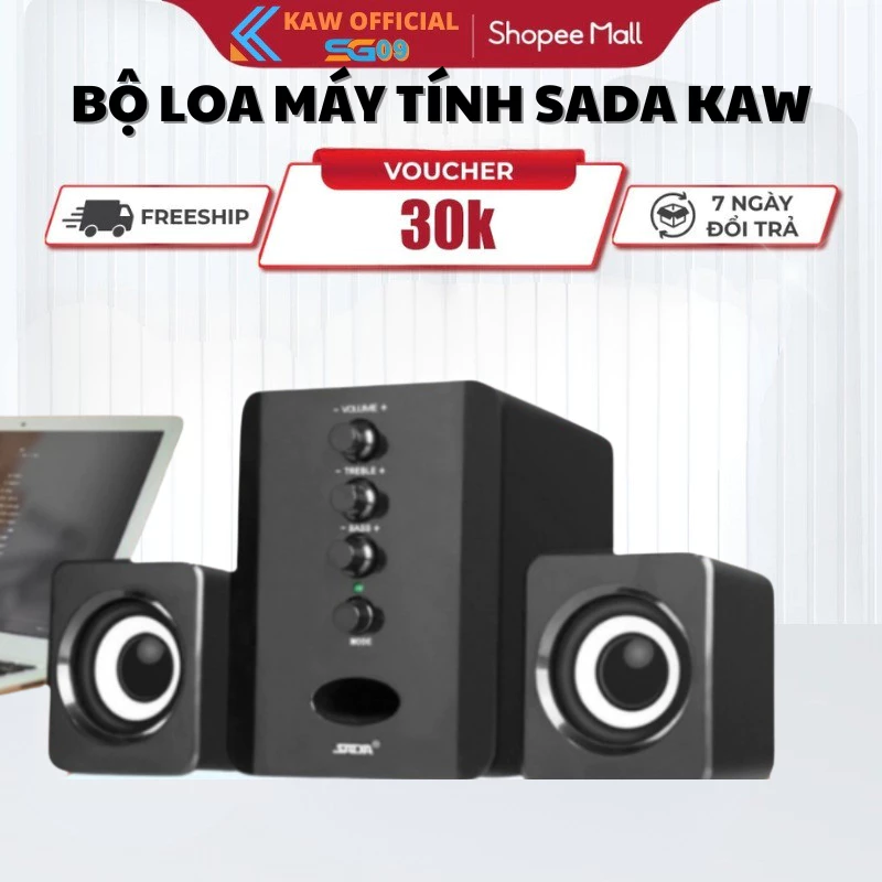 Bộ Loa Máy Tính USB SADA D202 Bass Chuẩn, Âm Thanh Cực Hay, Thiết Kế Sang Trọng, BH 12 Tháng