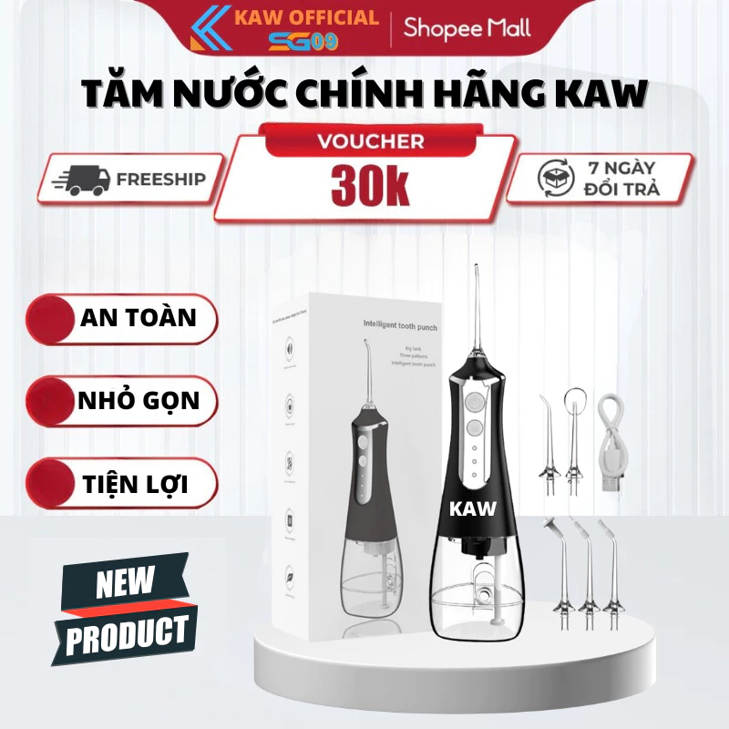 Tăm Nước Cầm Tay KAW 300ml, Dễ Dàng Vệ Sinh Răng Miệng, Tiện Lợi Bảo Hành 12 Tháng