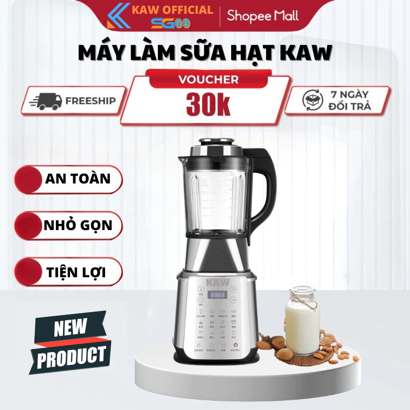 Máy Làm Sữa Hạt Kaw Z-1000, Công suất 1250W Chính Hãng, 17 Chức Năng, BH 24 Tháng
