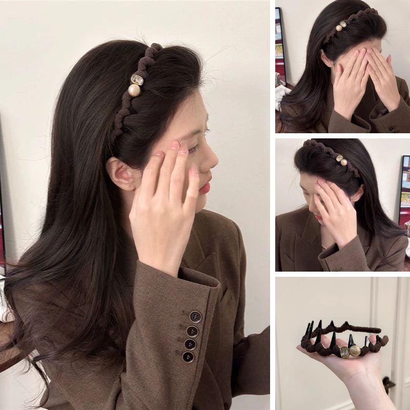Bờm Tóc Ngọc Trai Cao Cấp 2026 Chống Trượt Có Răng – Phụ Kiện Tóc Nữ Đi Làm Thanh Lịch 8504
