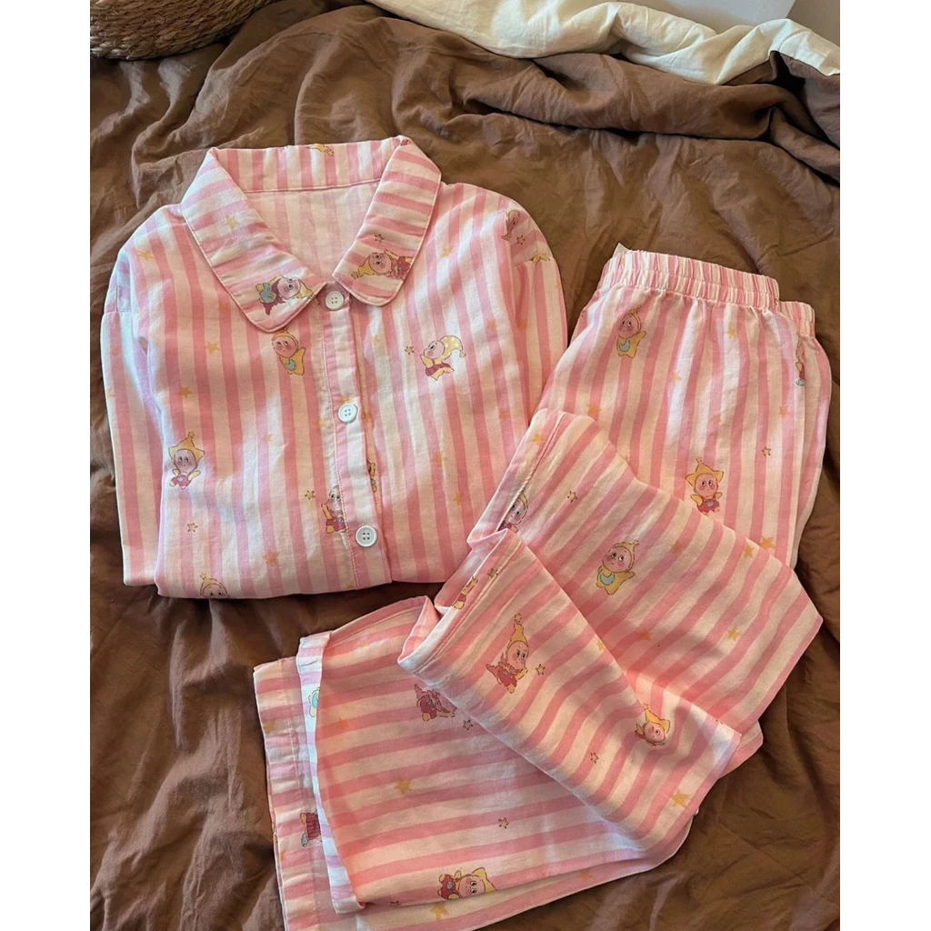 [2673] Set đồ bộ ngủ dài tay Pyjama Twinkle chất cotton pha đũi mềm mát thoải mái mặc ở nhà