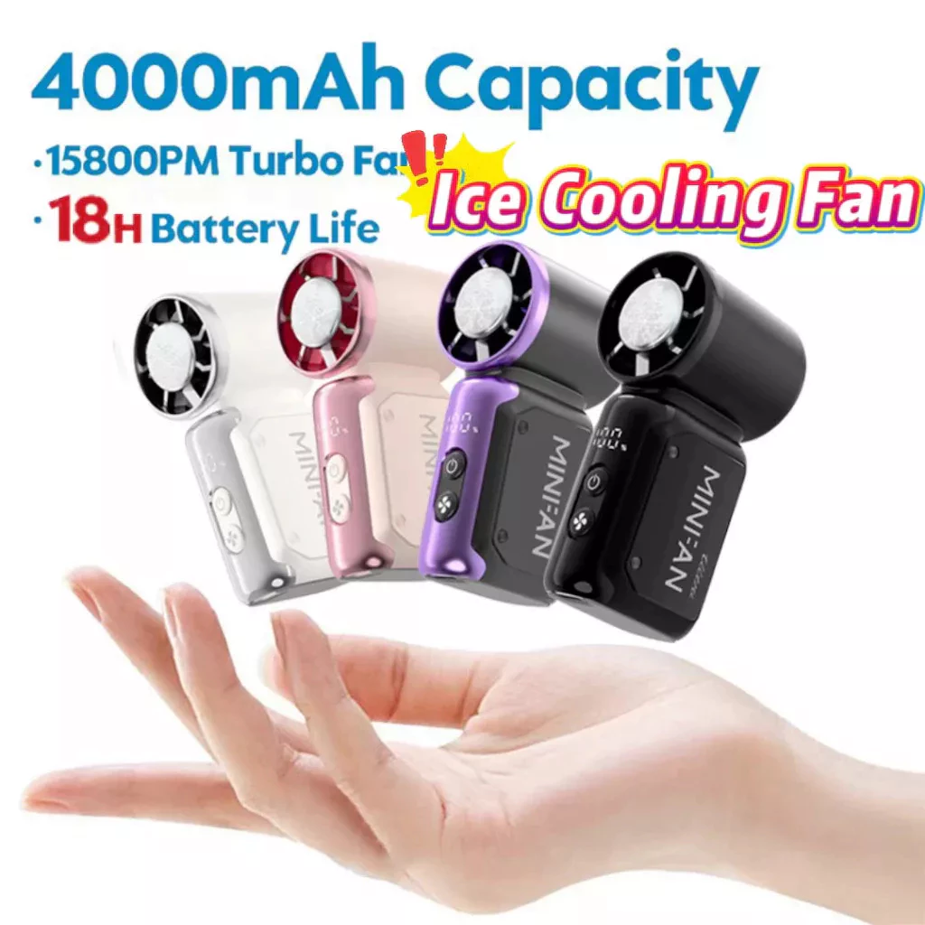 Quạt Cầm Tay Mini Nhiều Cấp Độ Gió, Quạt Tích Điện Cầm Tay Tốc Độ Cao Sử Dụng Ngoài Trời Mùa Hè