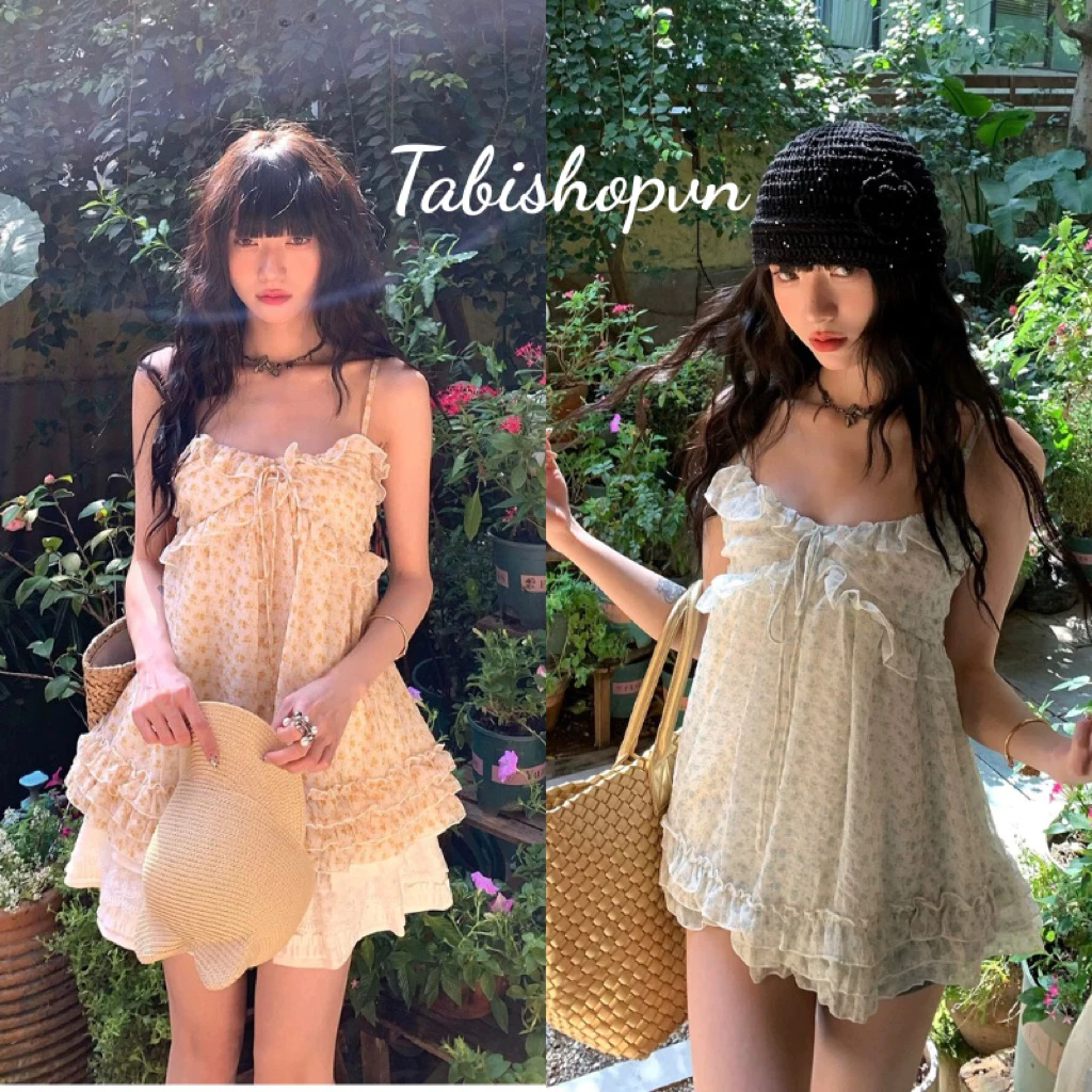 Áo 2 dây babydoll hoa nhí TABISHOP Áo kiểu nữ dễ thương mặc hè đi chơi(312)