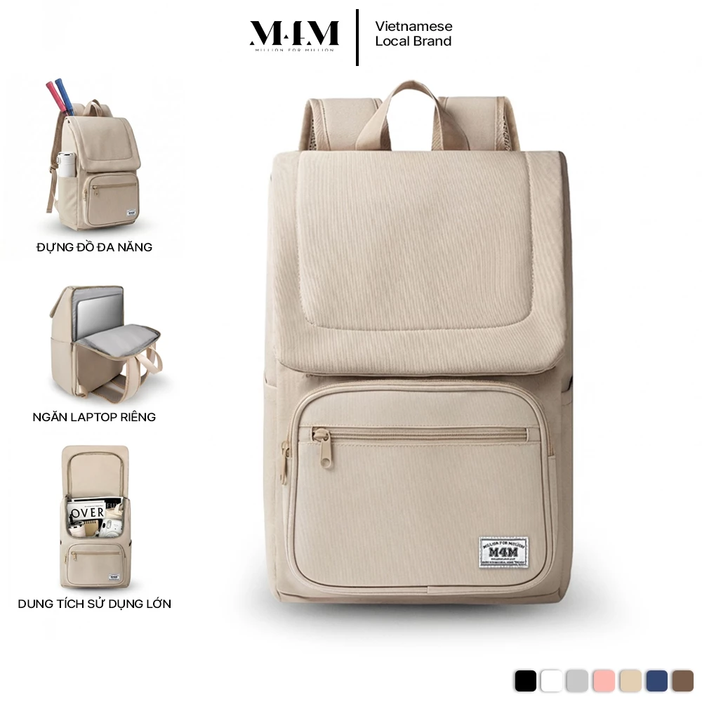 Balo đi học đựng laptop 15.6 inch M4M MONDAY Backpack BM003 Cặp nữ nam chống nước nhiều ngăn