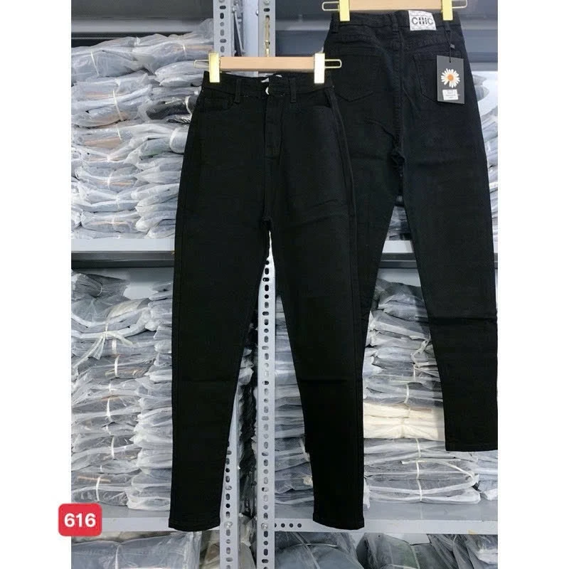 Quần jean nữ lưng cao 2 nút màu xanh phối túi kiểu, quần bò nữ co giãn cao cấp mẫu mới thời trang Lady Fashion - MQ706