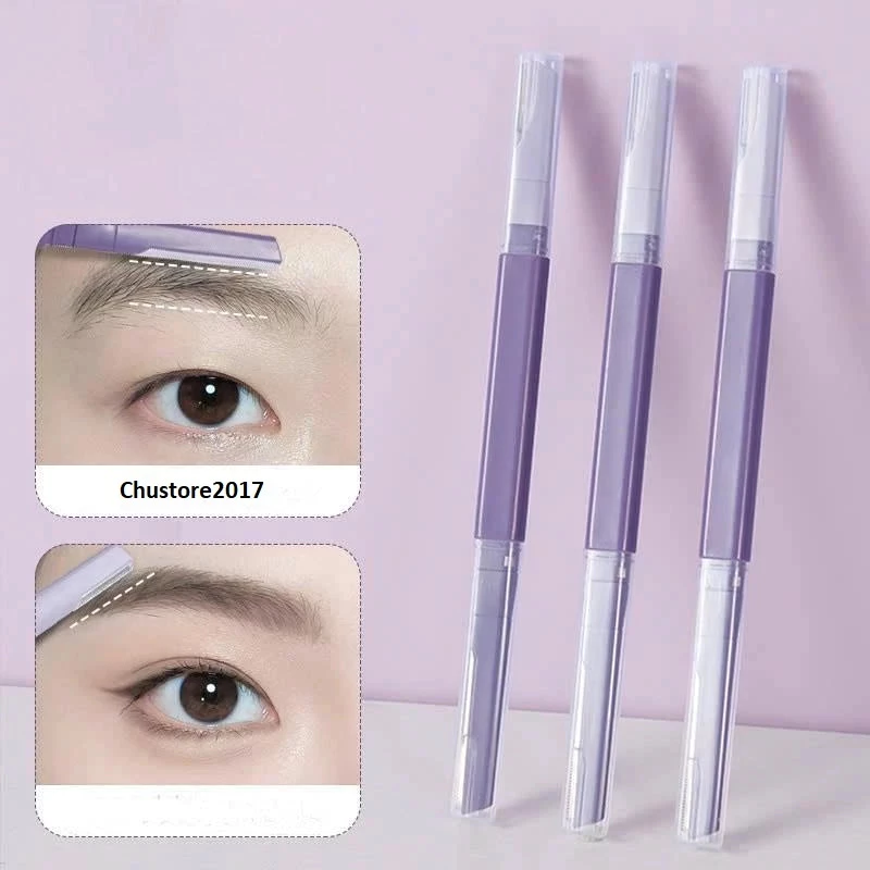 🎀yunqi🎀 Dao cạo lông mày 2 đầu cạo râu hai đầu Dao tỉa lông mày an toàn chống trầy xước cho người mới bắt đầu