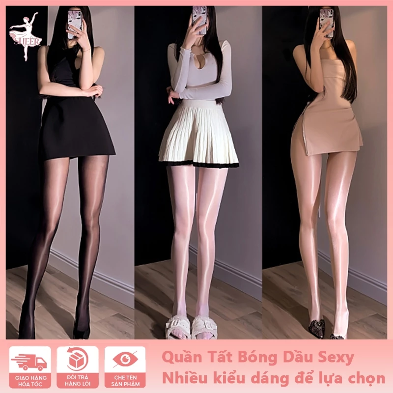 🧦Ship nhanh🚀Quần Tất Bóng Dầu Mềm Mịn - Vớ Nữ Cao Cấp Quyến Rũ Thon Chân