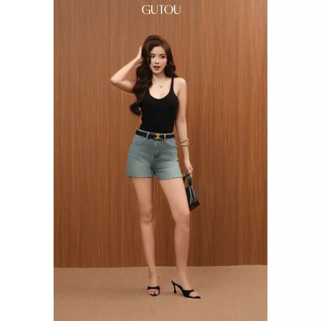 [ GUTOU ] Quần Short Jean Viền Túi Hibri Light G220