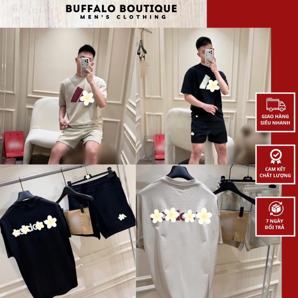 Bộ Quần Áo Mùa Hè Nam In 3 Vạch Nổi Giữa Áo Siêu Nét - Bộ Cộc Hè Nam Nữ In Logo Sau Áo Siêu Đẹp
