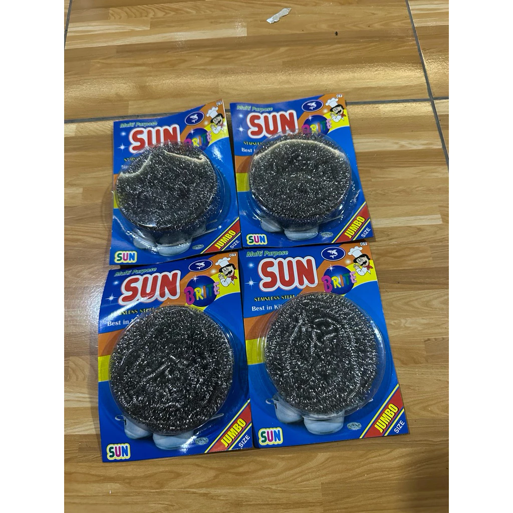 4 Miếng Cọ Nồi Inox SUN BRITE Jumbo Size Chà Xoong Nồi Tiện Dụng