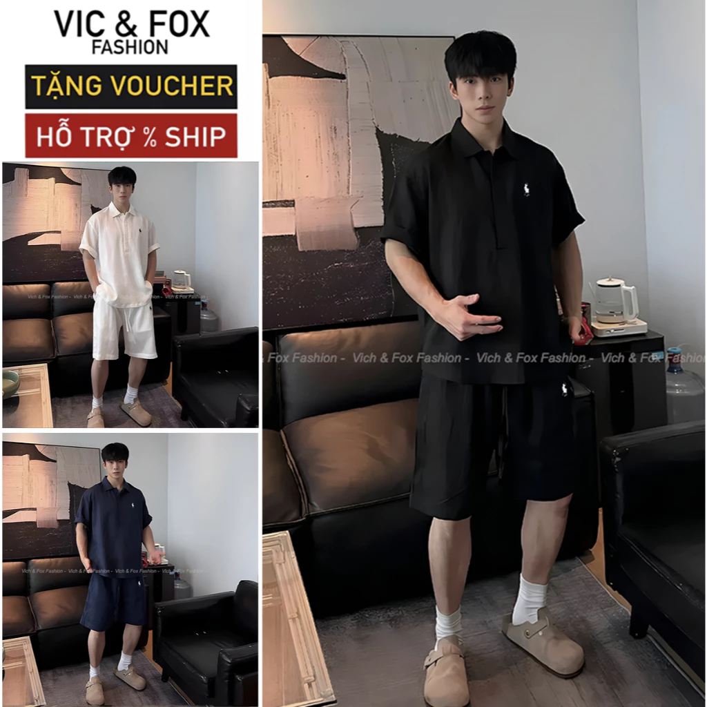 Bộ đũi nam Fox| Set Đũi Nam Nữ Có Bigsize 115kg| Đồ bộ nam nữ chất đũi xước Nhật (Linen Mát)-Mặc nhà,đi chơi, đi biển