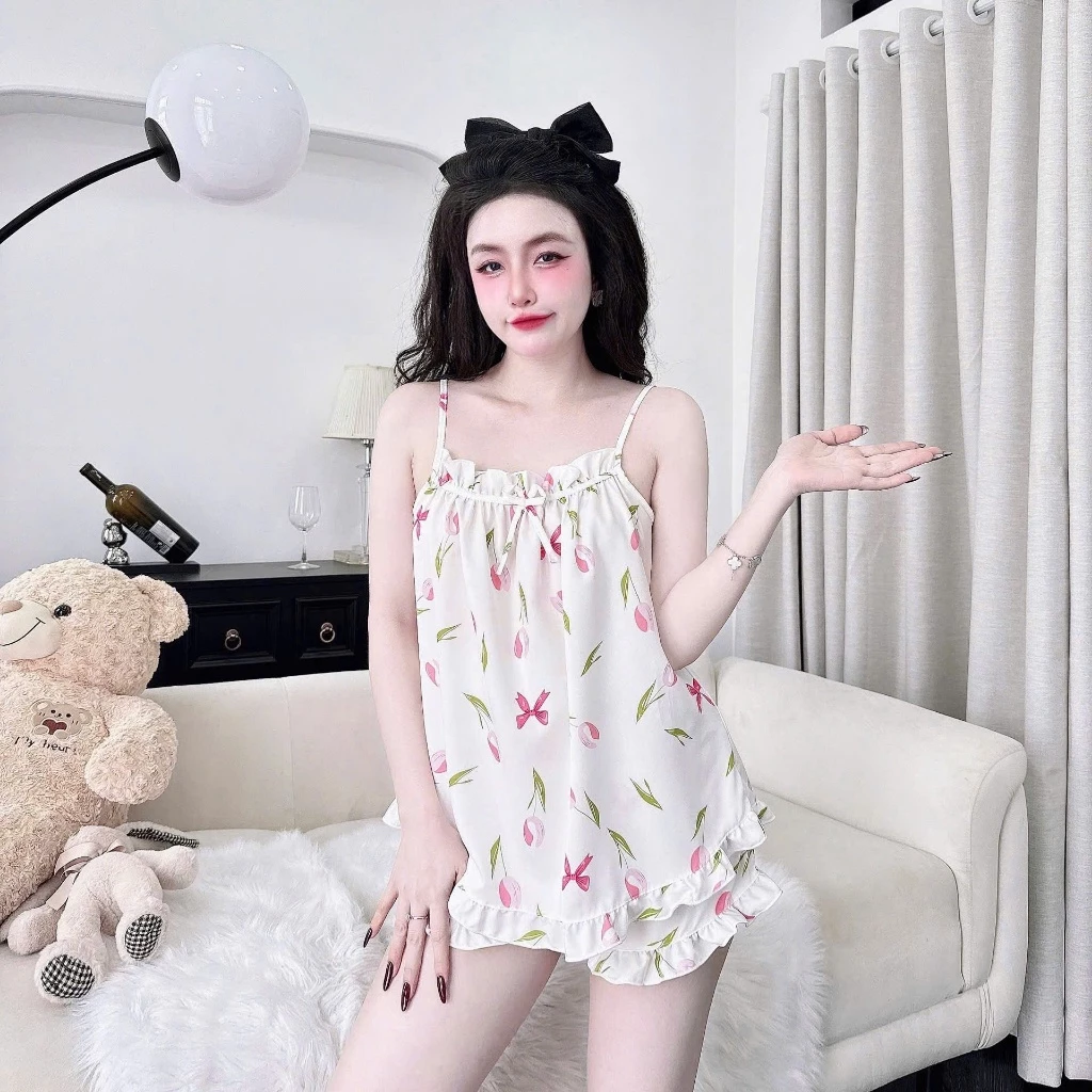 BộBig - [50-63kg] Đồ Bộ Mặc Nhà, Pijama 2 Dây, Bộ ngủ -Lụa mềm mịn, kiểu dáng dễ thương-BALII