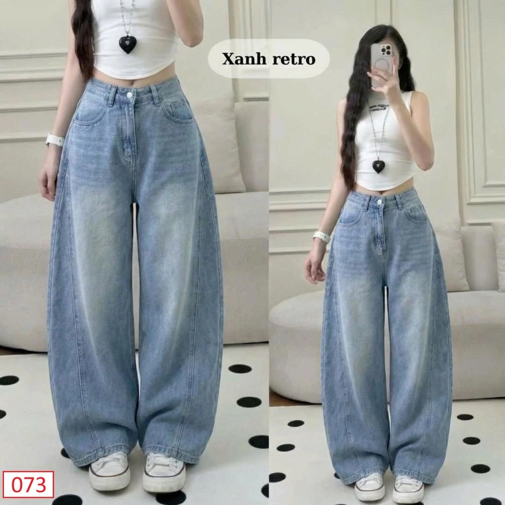 Quần jean ống bí nữ, quần jean ống cong hottrend chất bò không co giãn thời trang cá tính bụi bặm 65