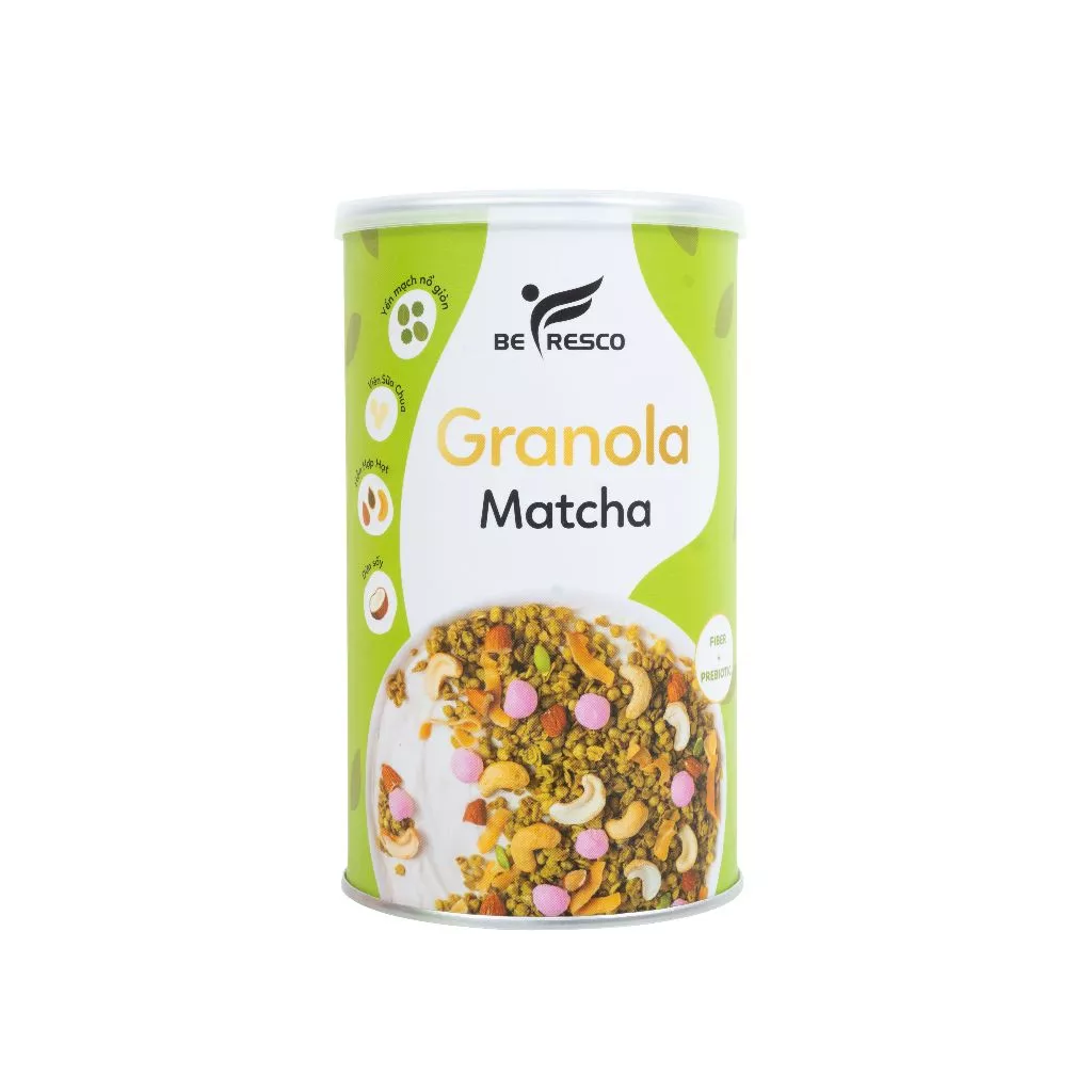 Ngũ Cốc Vị Matcha Nhiều Viên Sữa Chua, Không Trái Cây Sấy, Ăn Liền Ít Ngọt Befresco Food