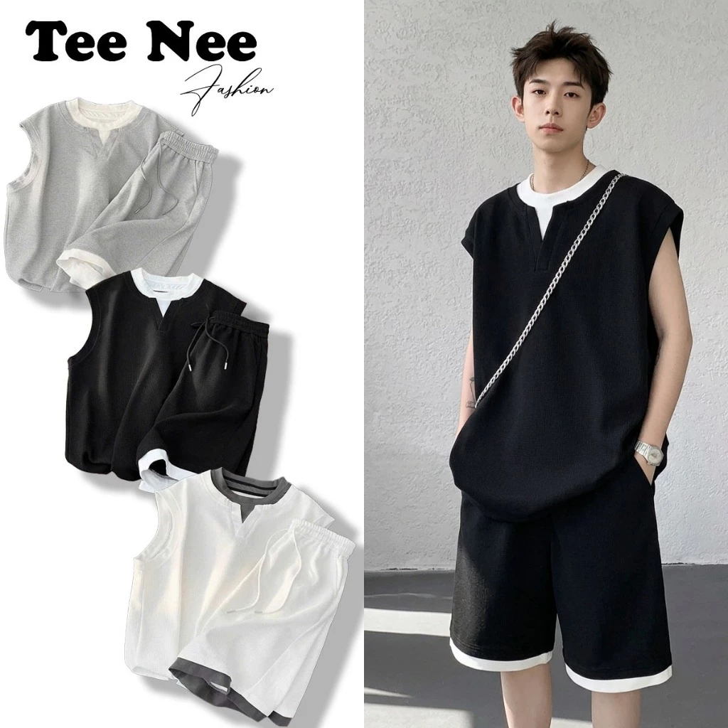 Bộ Quần Áo 3 Lỗ Nam Nữ Chất Cotton Tổ Ong Cao Cấp By TeeNee. Bộ Cộc Tay Mặc Co Giãn Thoải Mái