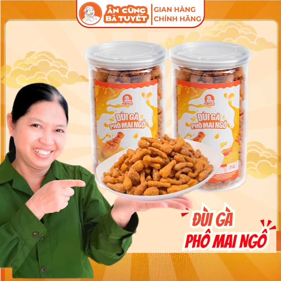 1 hũ Snack Đùi Gà vị Phô Mai Ngô ( bắp ) - ăn vặt thì phải ĂN CÙNG BÀ TUYẾT M33