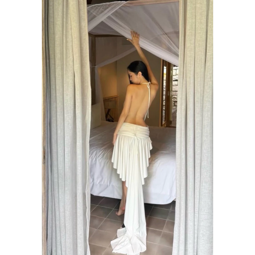 [ 𝙃𝙊𝘼̉ 𝙏𝙊̂́𝘾 ] LECA LONG DRESS - VÁY THIẾT KẾ HỞ LƯNG KHOÉT NGỰC DÁNG DÀI ĐUÔI CÁ