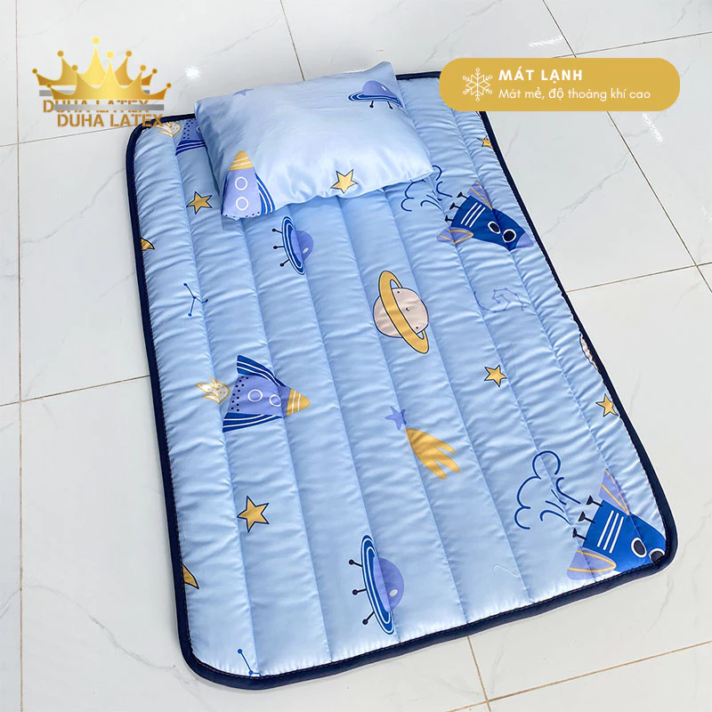 Nệm Topper Tencel MicroFiber 2 món cho trẻ em vải Tencel mát mẻ thân thiện làn da Duhalatex Store
