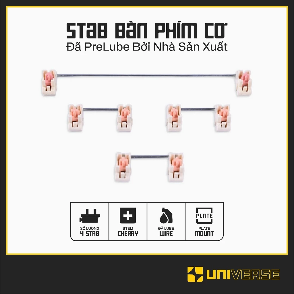 Bộ Thanh Cân Bằng Stab Cho Bàn Phím Cơ | Plate mount Đã Được Lube Sẵn, Bôi Trơn | Phụ Kiện Bàn phím Cơ