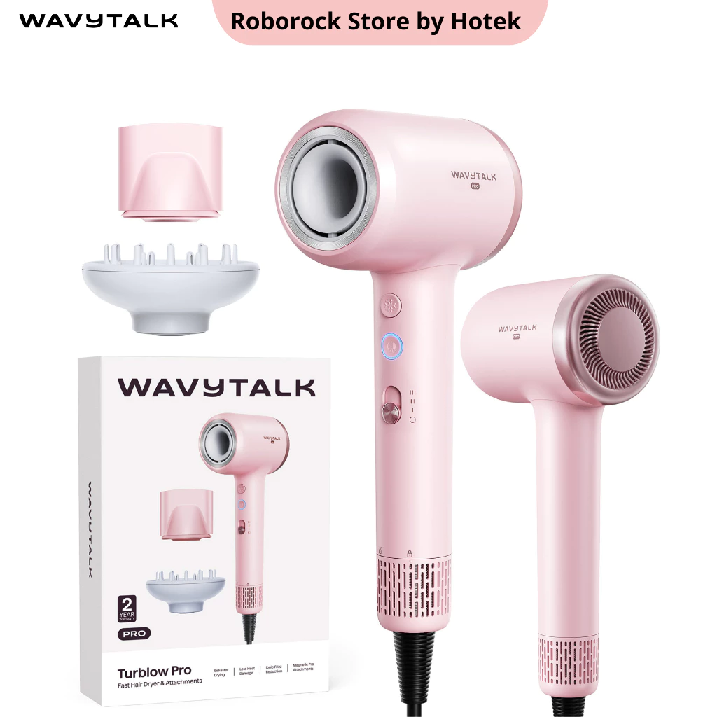 Máy Sấy Tóc Wavytalk Turblow Pro WA D10 Ion Âm Giảm Xơ Rối,Sấy Nhanh,Kèm 2 Đầu Tạo Kiểu Gắn Nam Châm