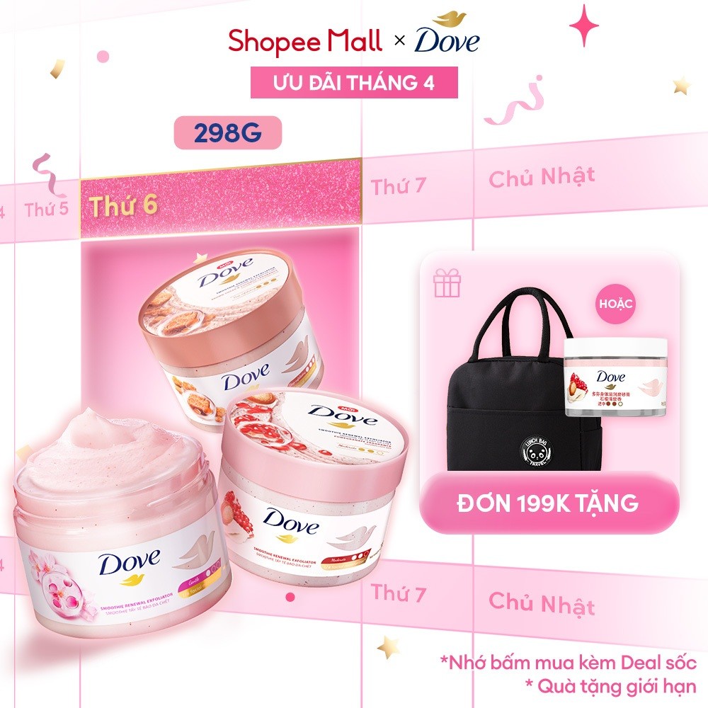 [CHÍNH HÃNG ĐỘC QUYỀN] Smoothie Tẩy Tế Bào Chết Body Dove Chăm Da Sáng Mịn 298g