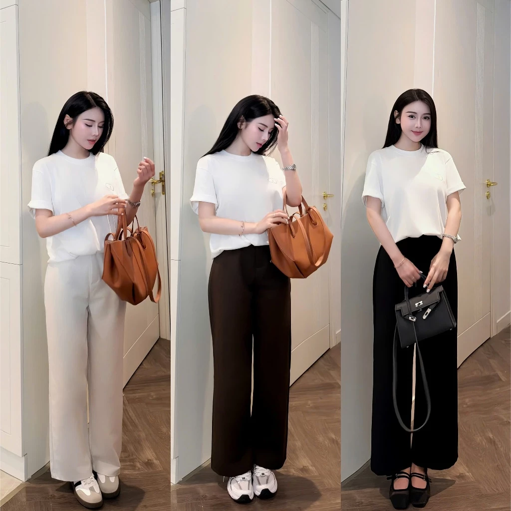 Quần KAKI Nhật Ống Rộng Siêu Dày Dặn Quần Ống Suông Không Phai Không Nhăn Nhúm Che Khuyết Điểm Cực Tốt 23thang9 113