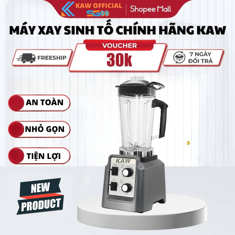 Máy Xay Công Nghiệp KAW K-88 Công Suất Lớn KAW K-88 Kèm 2 Cối, Lõi Đồng, Dung Tích 2L, BH 12 Tháng