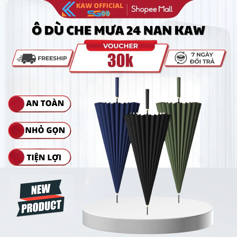 Dù Che Mưa, Ô Dù Siêu To 24 Nan Kiểu Dáng Đẹp Cứng Cáp, Nhỏ Gọn, Chống Thấm Nước Tia UV Hiệu Quả